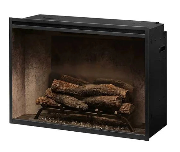 Dimplex Revillusion 36-inch Built-In Firebox with Glass Pane and Plug Kit, Weathered Concrete (RBF36WC-FG)