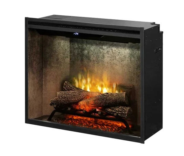 Dimplex Revillusion 42-inch Built-In Firebox with Glass Pane and Plug Kit, Weathered Concrete (RBF42WC-FG)