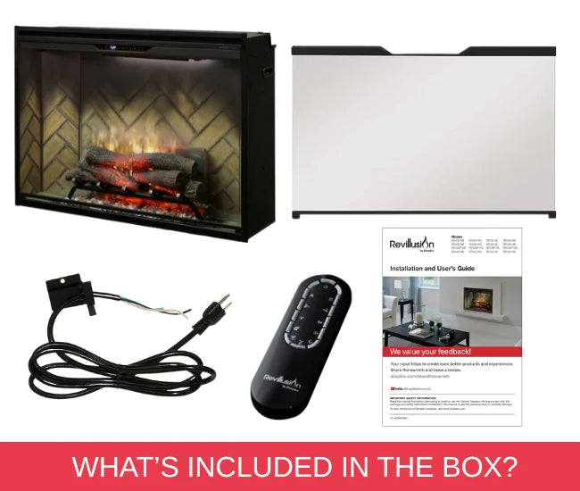 Dimplex Revillusion 36-inch Herringone Built-In Firebox, Portrait