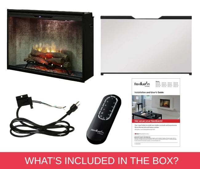 Dimplex Revillusion 36-inch Weathered Concrete Built-In Firebox, Portrait