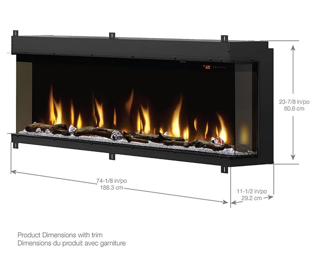 Dimplex IgniteXL Bold Built-In 74-inch Linear Electric Fireplace